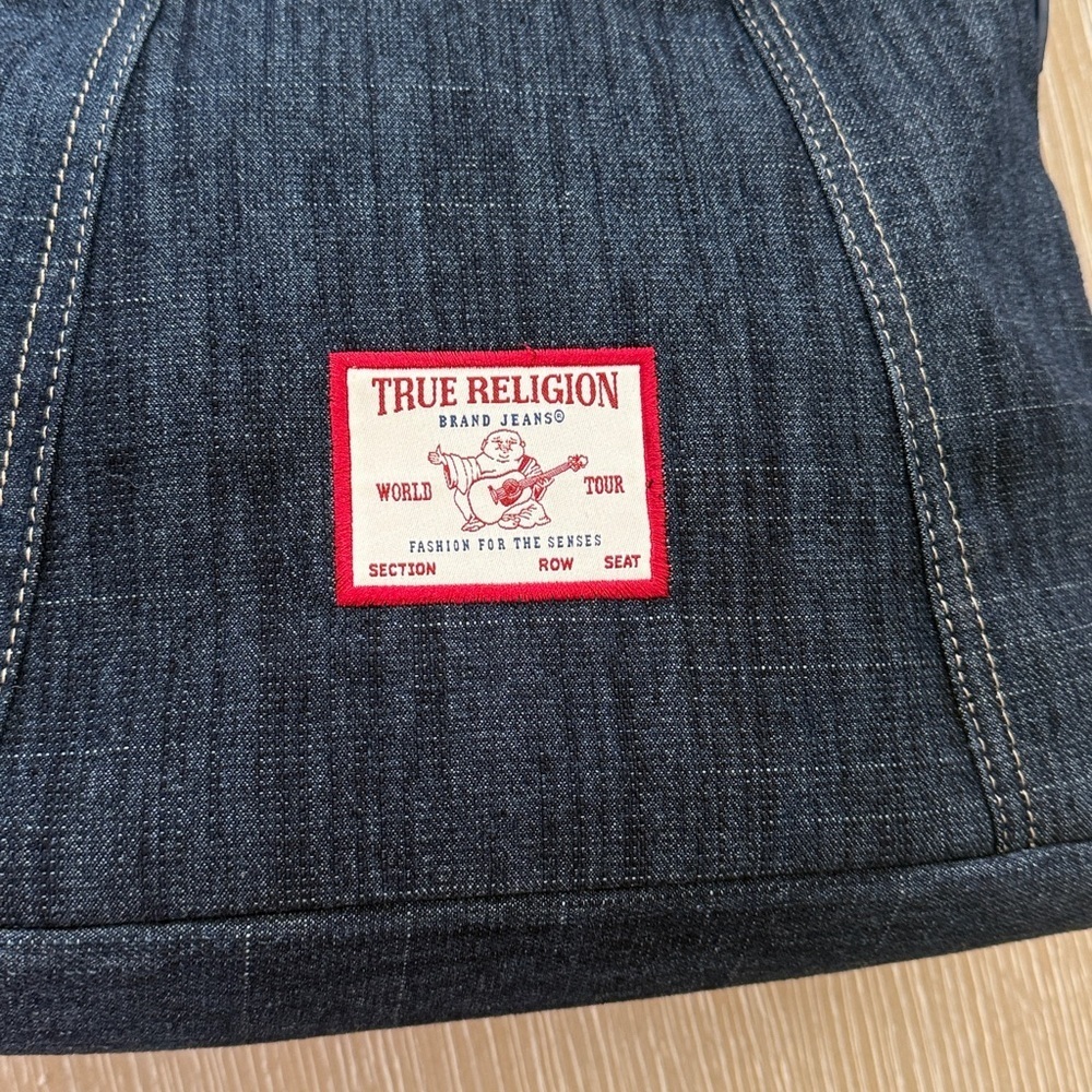 True Religion Horseshoe Dark Blue Denim Hobo Shoulder Women's Bag - Picture 10 of 16